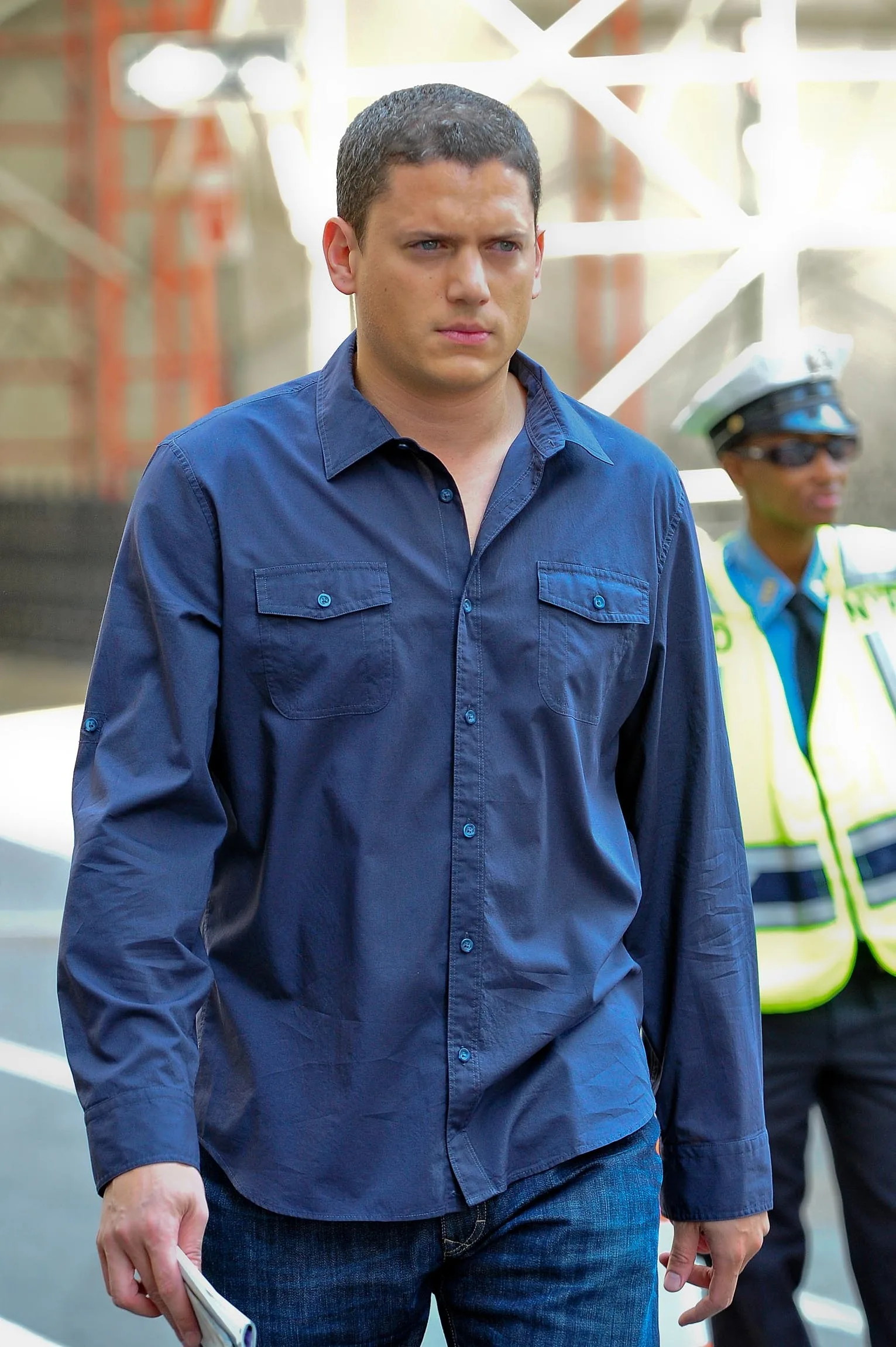 Wentworth Miller on the set of "Law & Order: Special Victims Unit," 2009