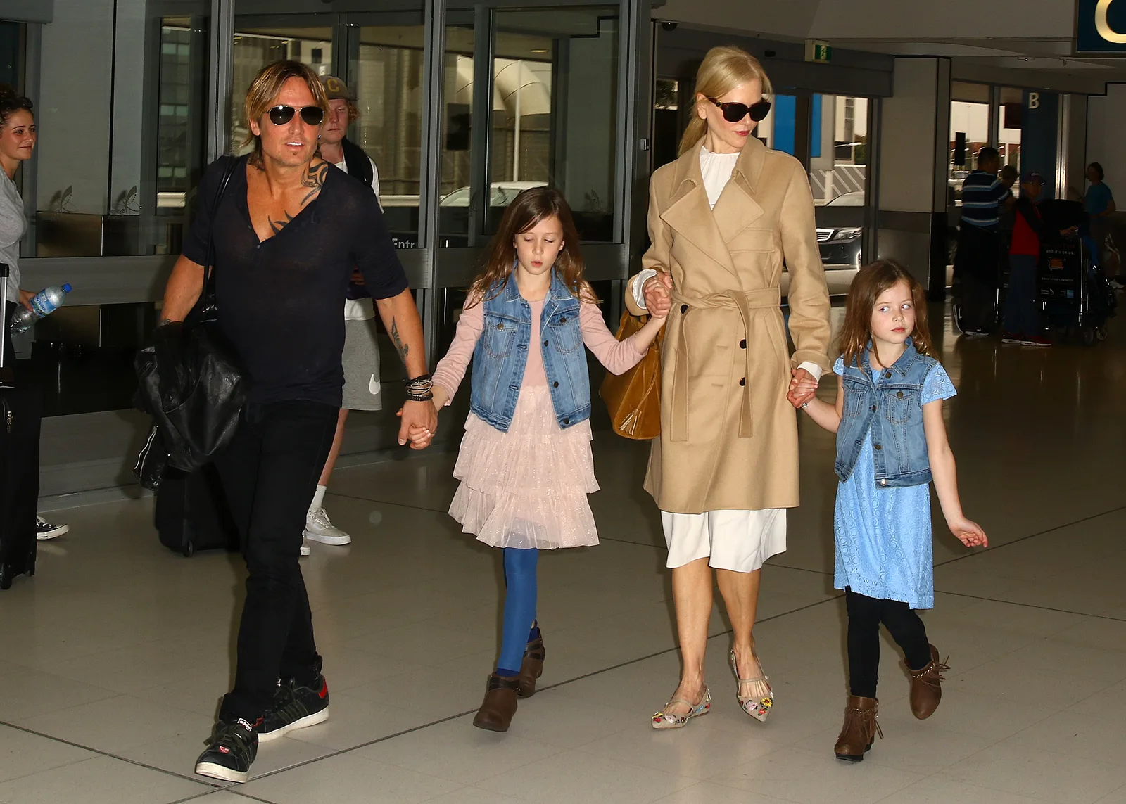 Nicole Kidman and Keith Urban arrive at Sydney airport with Faith Margaret and Sunday Rose Kidman-Urban in Sydney, Australia on March 28, 2017.
