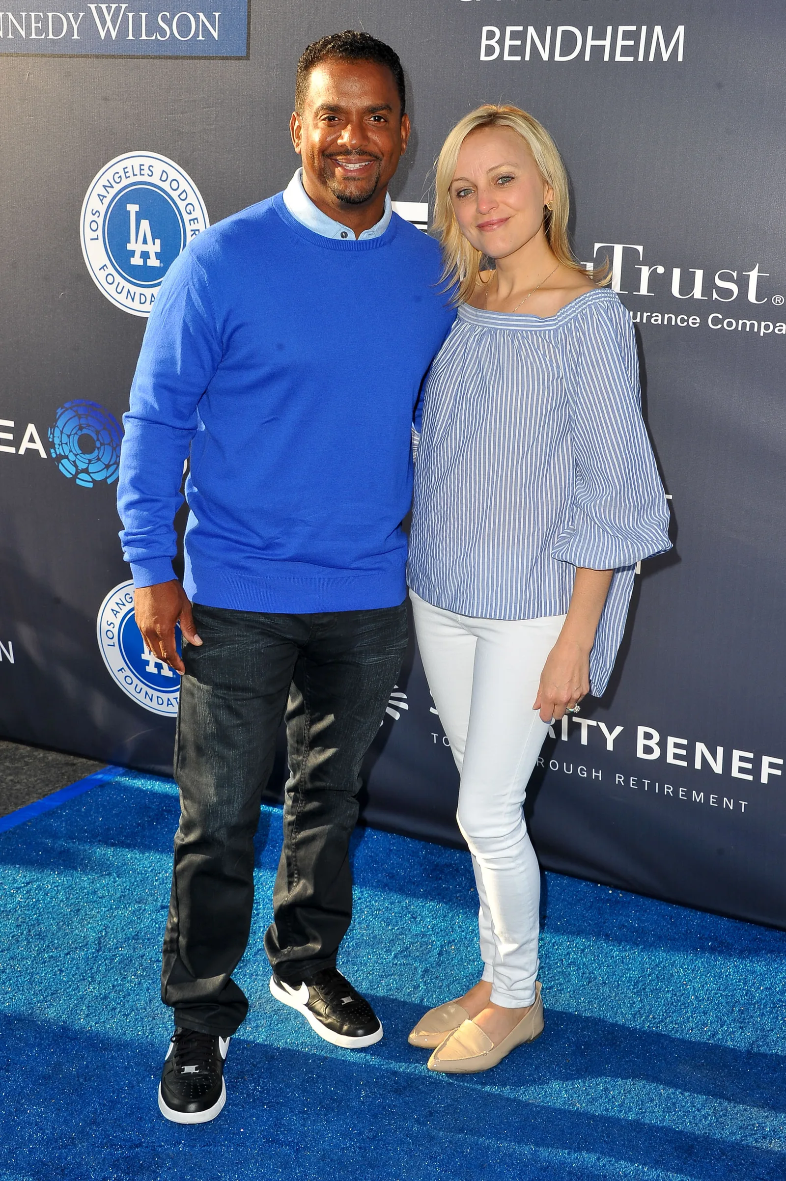 Alfonso Ribeiro and Angela Unkrich attend Los Angeles Dodgers Foundation's 3rd Annual Blue Diamond Gala on June 8, 2017