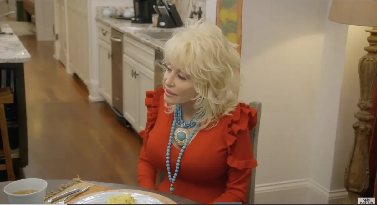Dolly Parton speaks with Reese Witherspoon at her home in a video dated July 17, 2018