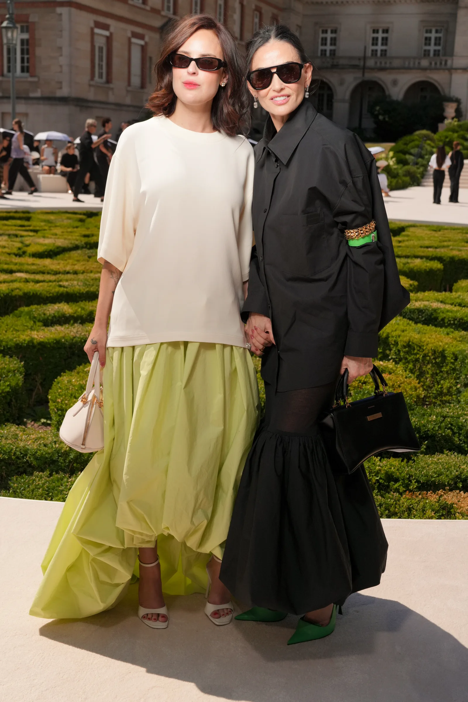 Tallulah Willis and Demi Moore attend the Balenciaga Haute Couture show in Paris in July 2026, just weeks before Tallulah's custom gown was unveiled.