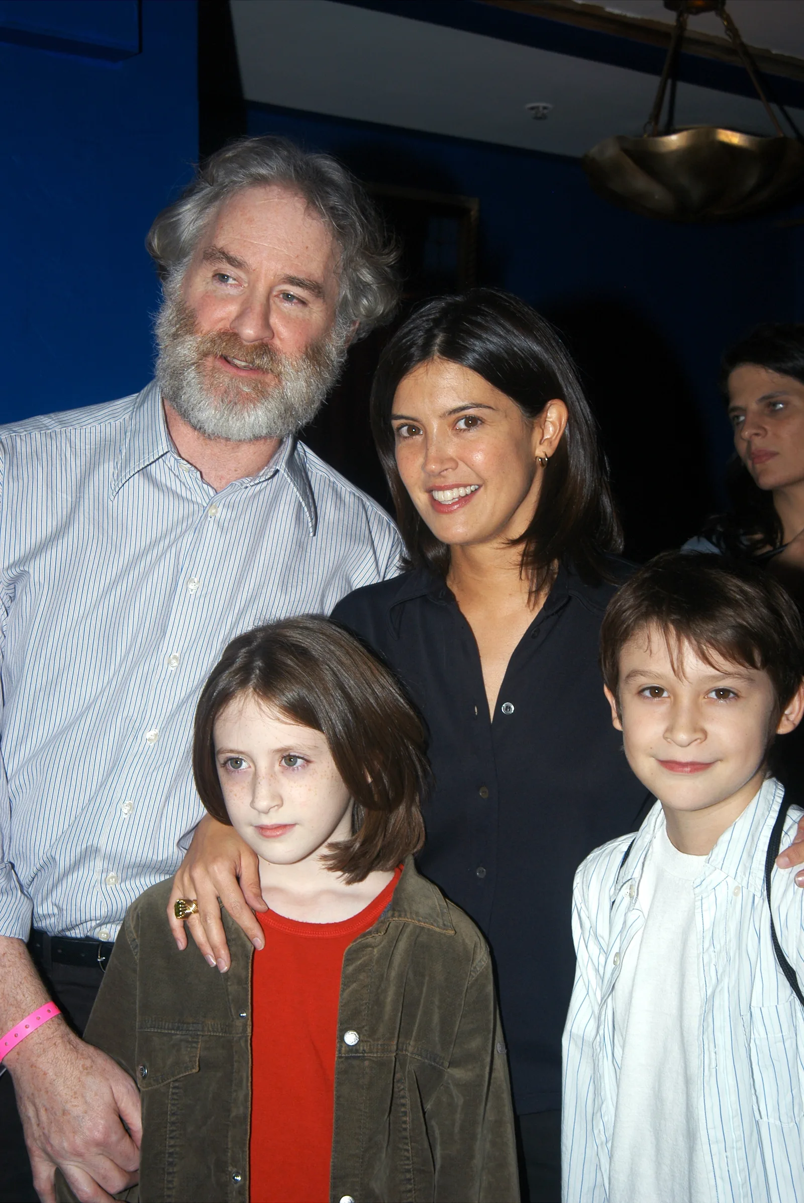 Kevin Kline, his wife , and their kids, Greta and Owen, at the Supper Club on W. 47th St. on September 25, 2003