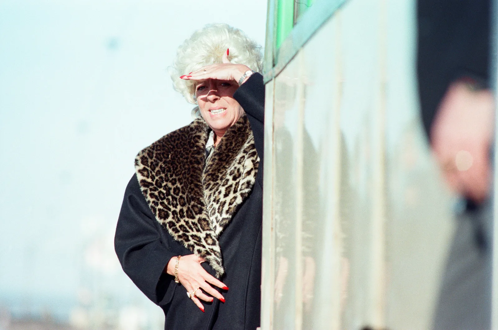 The actress on the set of "Coronation Street," 1989
