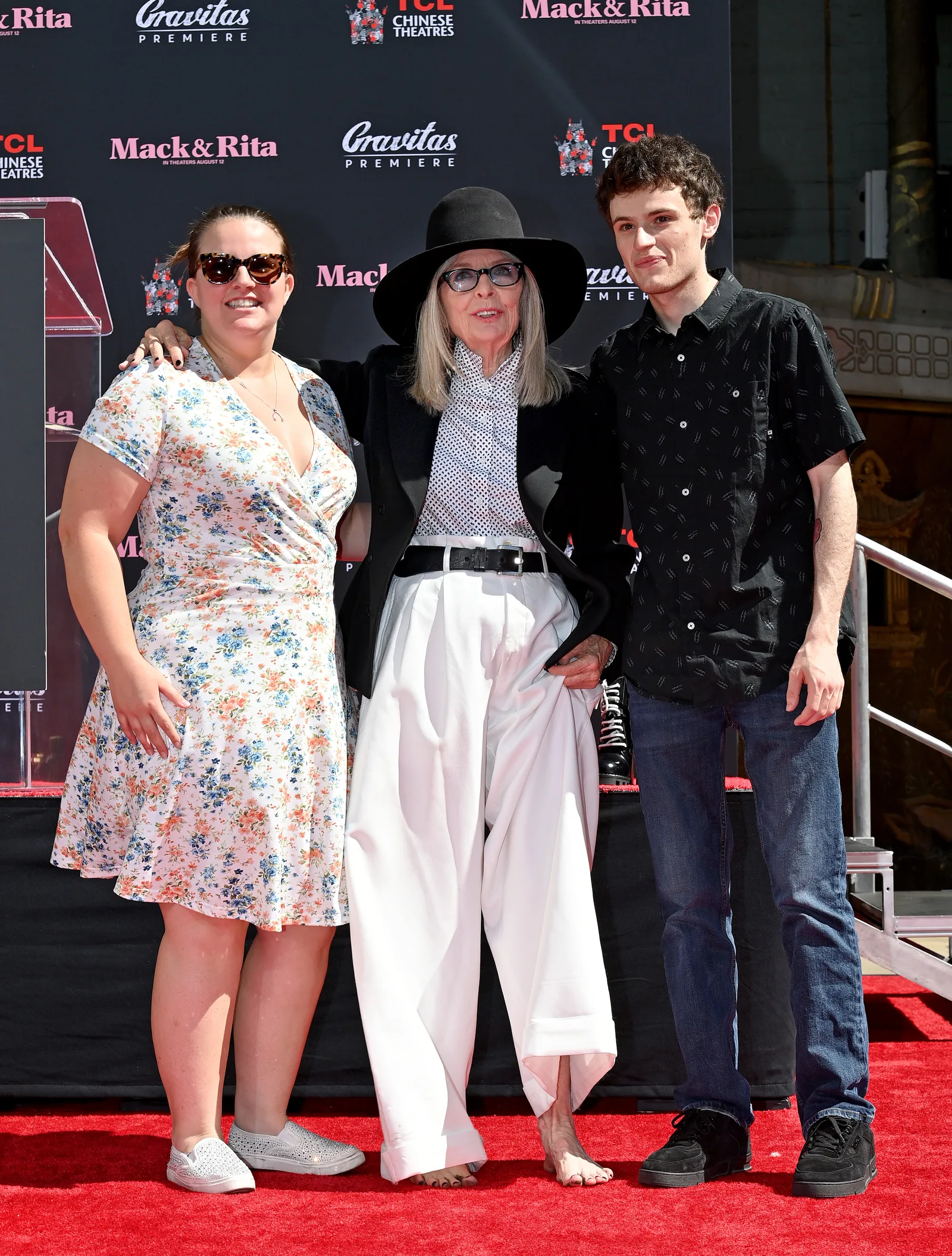 Dexter, Diane, and Duke Keaton at TCL Chinese Theatre on August 11, 2022