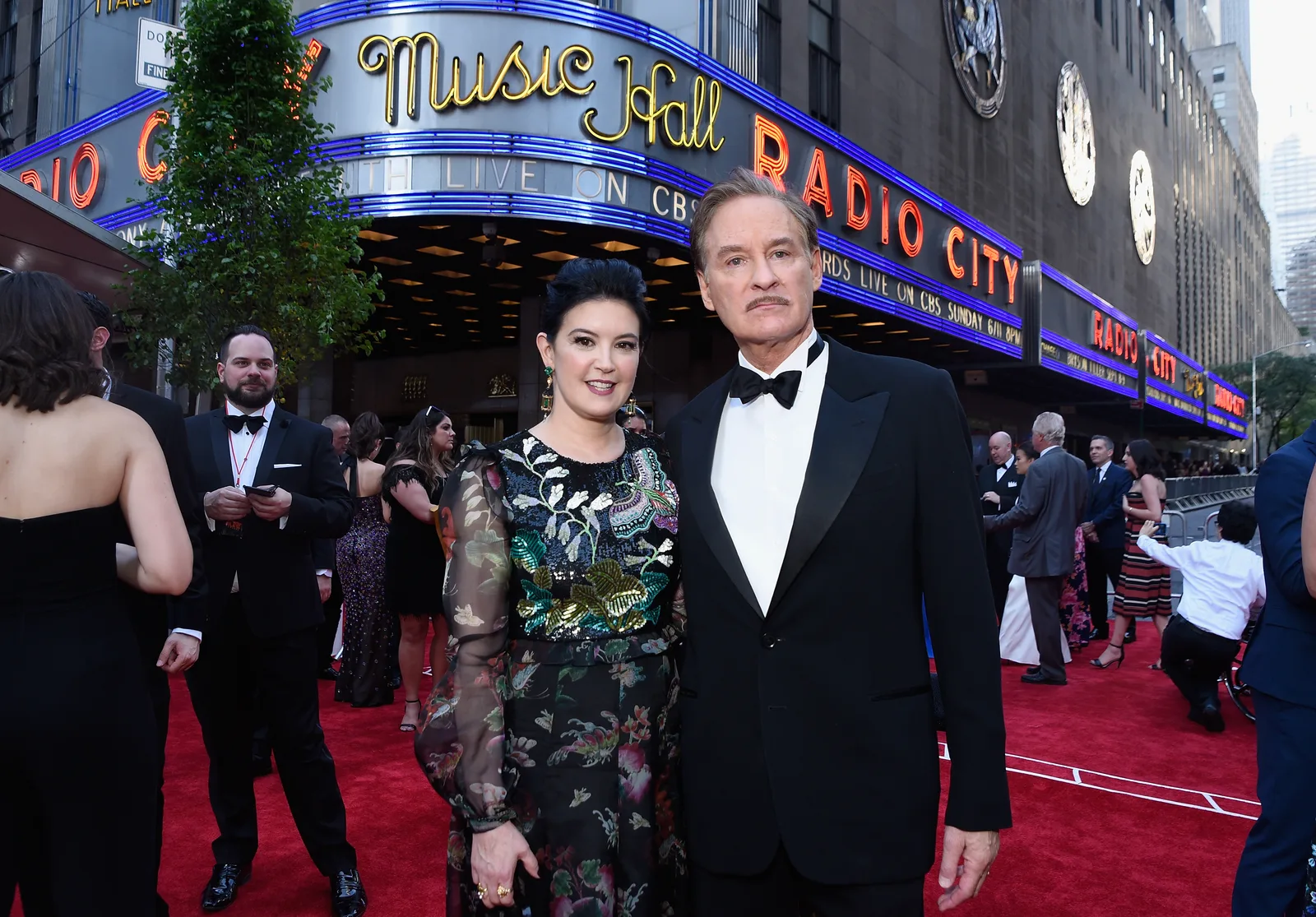 Phoebe Cates and Kevin Kline at the 2017 Tony Awards at Radio City Music Hall on June 11, 2017 in New York City
