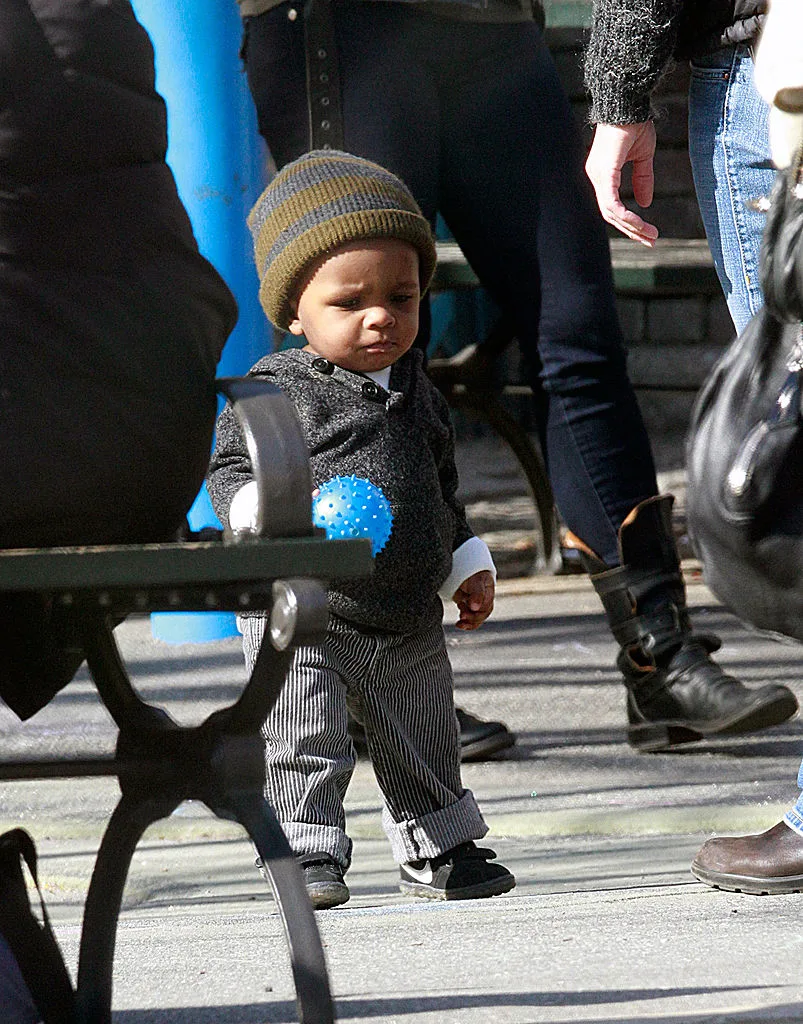 The actress' son, Louis Bardo, when he was a baby seen out in New York City on March 20, 2011.