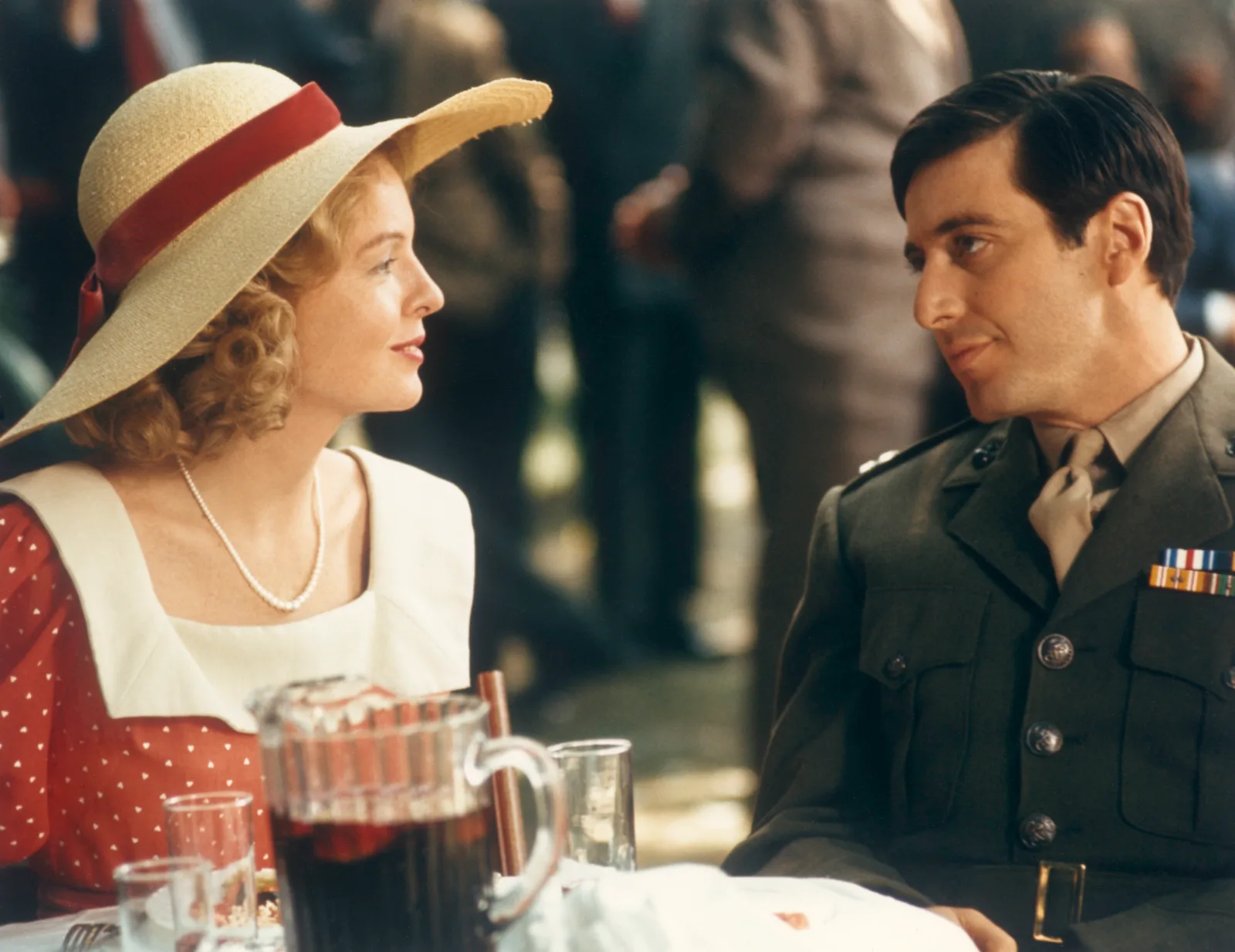Diane Keaton pictured with Al Pacino in "The Godfather"