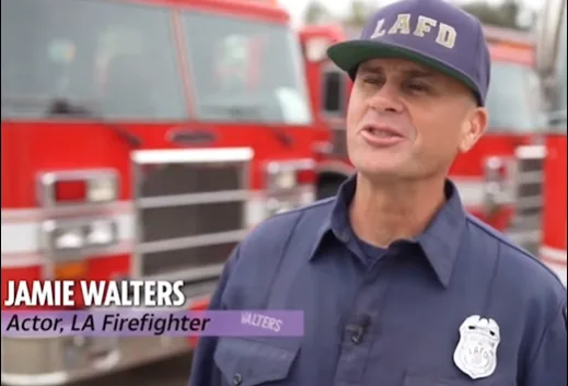 Jamie Walters traded television sets for fire engines after deciding he wanted a more stable life, eventually joining the Los Angeles Fire Department in 2003.