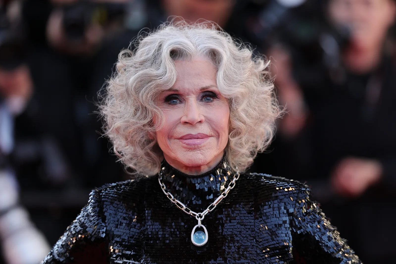 Jane Fonda attends the opening ceremony and screening of "La Vénus Electrique" (The Electric Venus) during the Cannes Film Festival in Cannes, France, in 2026.