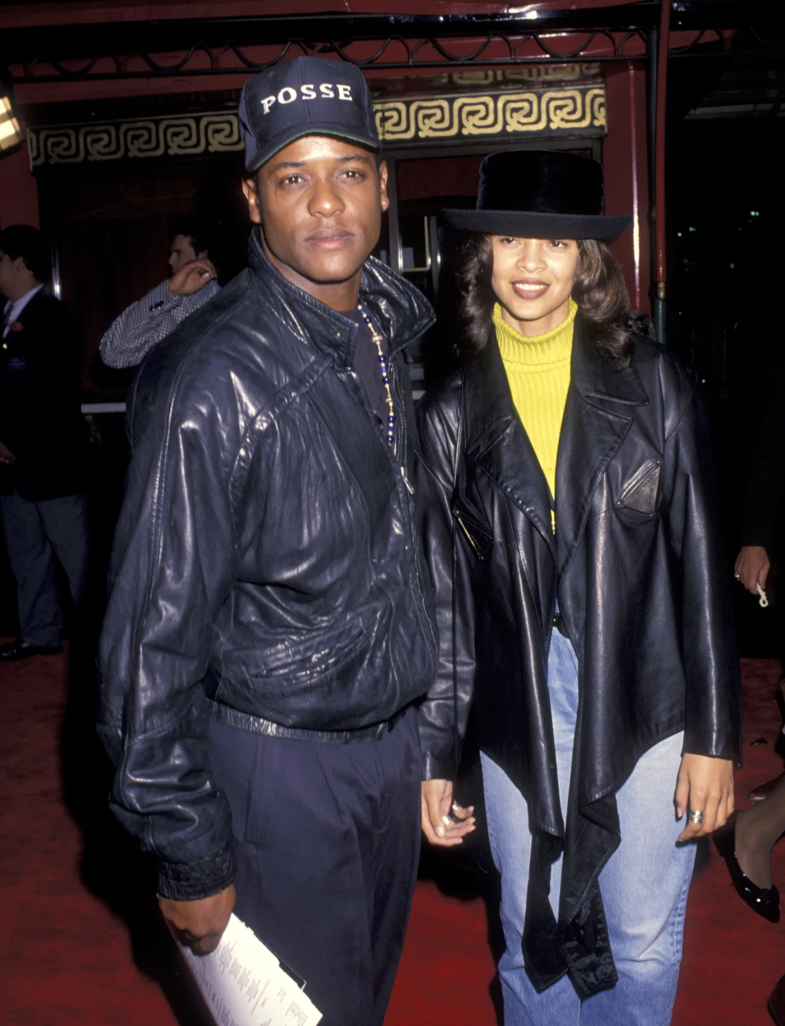 Blair Underwood and Désirée DaCosta at the Los Angeles premiere of "The Bodyguard" in Hollywood, California in 1992.