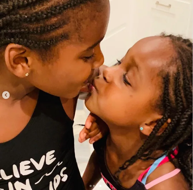 The affection between the sisters can be seen in the few posts that Charlize Theron has of them. This photo appeared on a post from September 2020, commemorating National Daughters' Day.