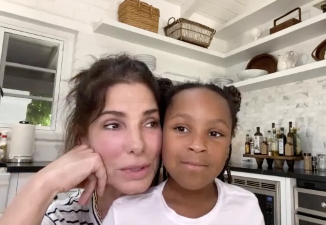 Sandra Bullock and her daughter, Laila Bullock, during an episode of "Red Table Talk," posted on May 8, 2020.