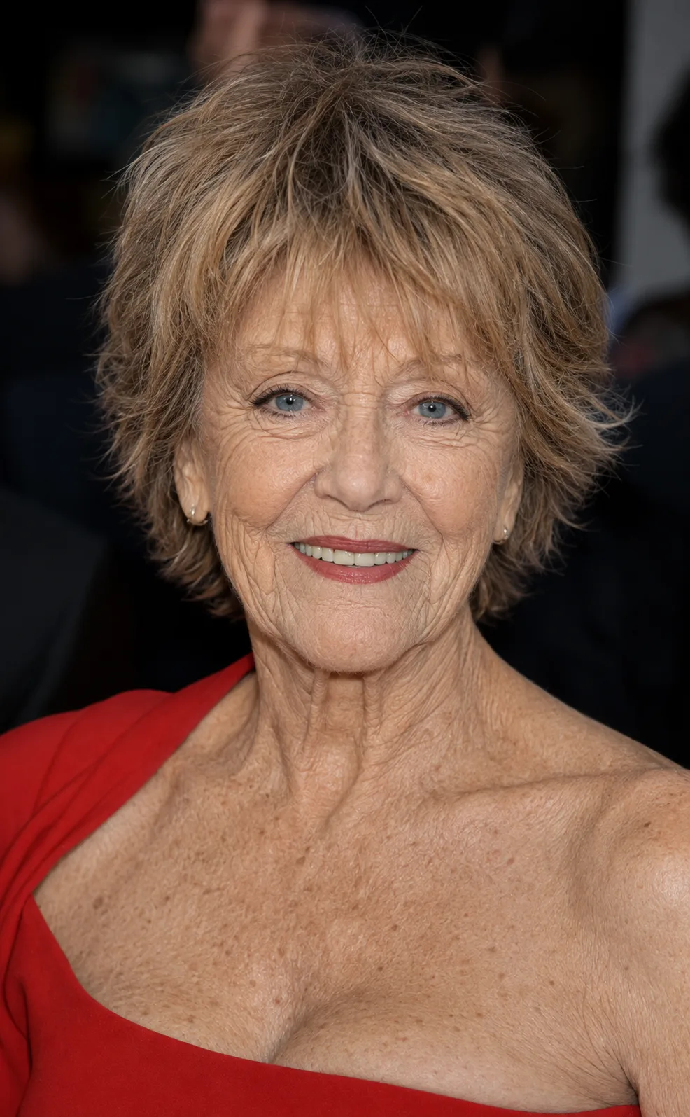 AI visualization imagining Jane Fonda with more pronounced facial lines and natural skin texture while preserving her recognizable smile and hairstyle.