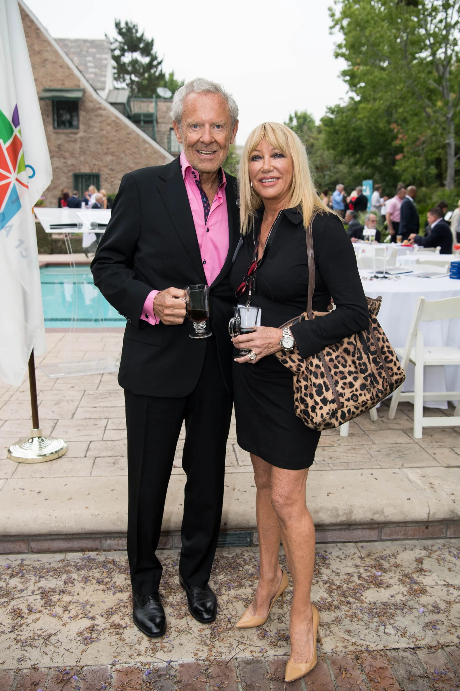 Alan Hamel and Suzanne Somers attend the 150th anniversary of Canada's Confederation at the Official Residence of Canada in Los Angeles, California, on June 30, 2017