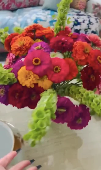 Bright arrangements from the property provide another glimpse at how the family's Oklahoma surroundings influence their home life. Even seemingly small details help tell the story of Stefani embracing a place she once never imagined visiting.